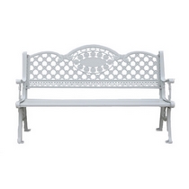 Скамейка садовая из литого алюминия Поло (Polo) 155х65х90 белая