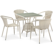 Комплект мебели Берн T706-Y137C-W85-70x70 Latte 4Pcs (иск.ротанг)