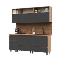 Кухня Хелен 2,0 (серый графит/дуб крафт золото)