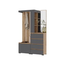 Прихожая Хелен ПР-01 (серый графит/дуб крафт золото)