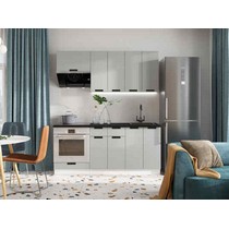 Кухня Сахара 1,8 м белый/холст грей (столешница - кастилло темный)