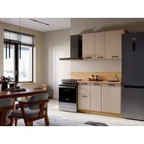 Кухня Призма 1,2 м дуб крафт золото/мокко суперматовый (столешница - дуб вотан)