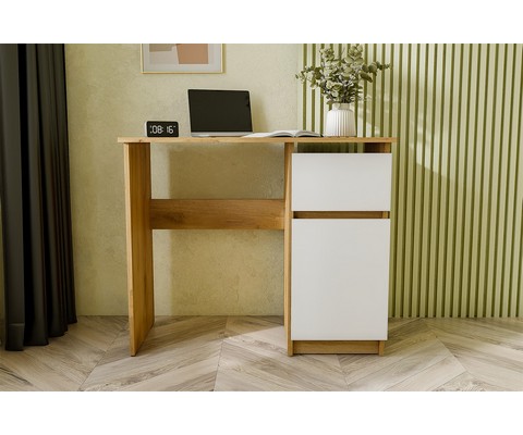 Стол письменный 900 Денвер (дуб золотой/белый шагрень)