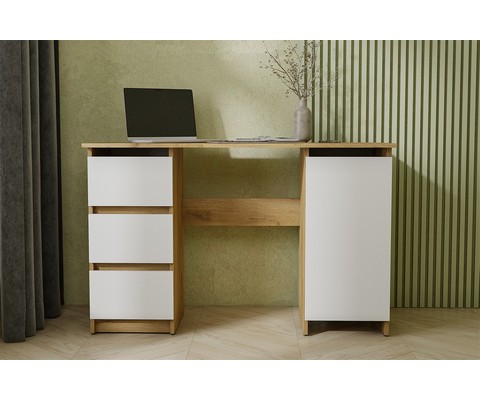 Стол письменный 120 см Денвер (дуб золотой/белый шагрень)