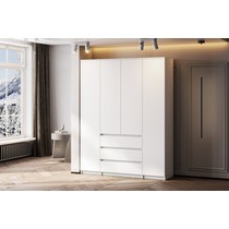 Шкаф для одежды и белья 4х дверный Денвер (белый)