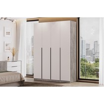 Шкаф распашной ШК 5 -1600 (цемент светлый/белый шагрень)