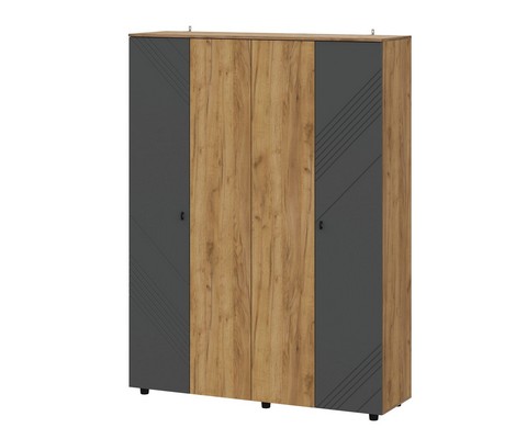Шкаф четырехстворчатый Байкал (дуб золотой/графит)