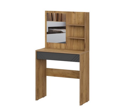 Стол туалетный с зеркалом Байкал (дуб золотистый, графит)