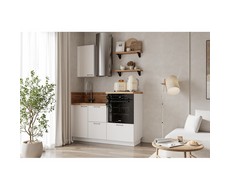 Кухонный гарнитур 1500 вариант 2 Лизет (белый софт матовый)