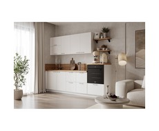 Кухонный гарнитур 2550 вариант 4 Лизет (белый софт матовый)