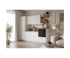 Кухонный гарнитур 2550 вариант 10 Лизет (белый софт матовый)