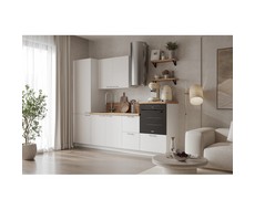 Кухонный гарнитур 2550 вариант 11 Лизет (белый софт матовый)