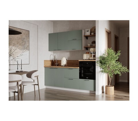 Кухонный гарнитур 2100 Олива эмаль вариант 4