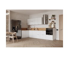 Кухонный гарнитур угловой 1500х3150 вариант 5 Лизет (белый)