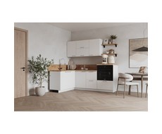 Кухонный гарнитур угловой 1500х2100 Лизет (белый софт матовый)