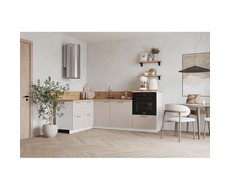 Кухонный гарнитур угловой 1500х2250 Магнолия ПВХ вариант 2