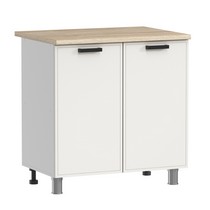 Шкаф напольный Аленушка Н 800 Магнолия Молочный, скоба черный