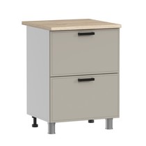 Шкаф напольный Аленушка Н2Я 600 Магнолия Керамика, скоба черный