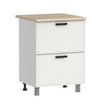 Шкаф напольный Аленушка Н2Я 600 Магнолия Молочный, скоба черный