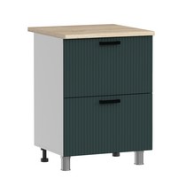 Шкаф напольный Аленушка Н2Я 600 Лотос Изумруд, скоба антрацит