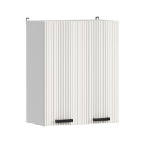 Шкаф навесной Аленушка В 600 Лотос Молочный, скоба антрацит