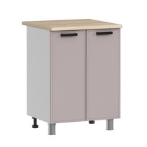 Шкаф напольный Аленушка Н 600 Магнолия Кашемир, скоба черный