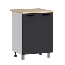 Шкаф напольный Аленушка Н 600 Лаванда Сталь, скоба черный