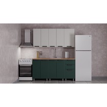 Кухонный гарнитур Аленушка 1,6 м Лаванда Керамика/Изумруд, черный (без столешницы)