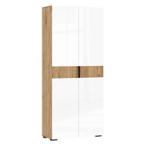 Шкаф двухстворчатый Роджина 800 (белый глянец, дуб крафт)