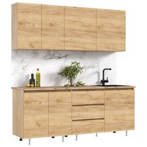 Кухня Челси 2,0м компоновка 2 (дуб крафт, дуб крафт-кастилло)