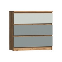 Комод Челси Color 800 (мята темная, сумеречный голубой, дуб крафт)