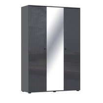 Шкаф трехстворчатый Оливия (графит, графит глянец)
