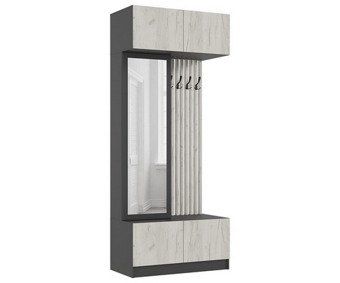 Прихожая Роджина (графит, дуб крафт белый)