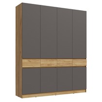 Шкаф четырехстворчатый Роджина (дуб крафт, графит)