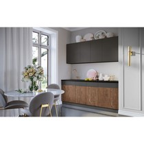 Кухня Оливия NEW 2,0м (экзотическое дерево амазония, графит софт NEW, кастилло темный)