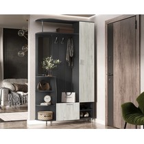 Прихожая Лика - 2 1,2м (графит, дуб крафт белый)