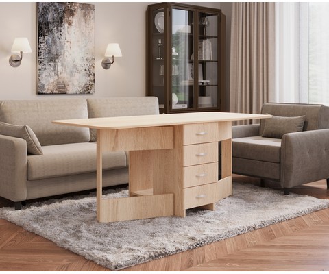 Стол-книжка Глория 606 с ящиками (дуб сонома)