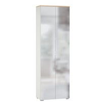 Шкаф двухстворчатый для одежды Октава 13.338 с зеркалом (белый шагрень, дуб золотой)