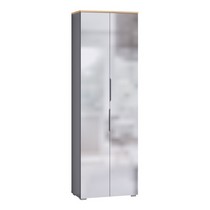 Шкаф двухстворчатый для одежды Октава 13.338 с зеркалом (серый графит, дуб золотой)