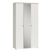 Шкаф трехдверный для одежды Остин 13.336.03 с зеркалом (белый шагрень, дуб золотой)