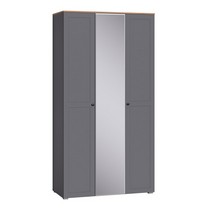 Шкаф трехдверный для одежды Остин 13.336.03 с зеркалом (серый графит, дуб золотой)