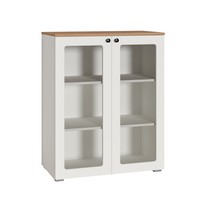 Шкаф-витрина Остин 16.394.01 (белый шагрень, дуб золотой)