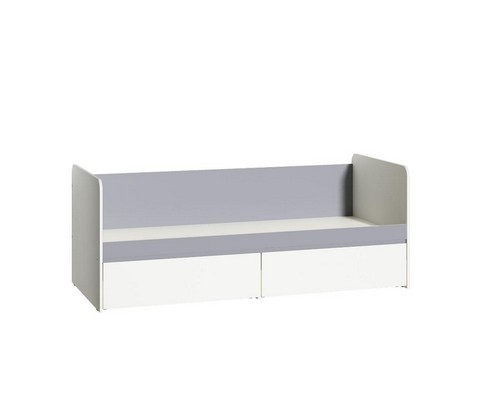 Кровать детская Торонто 11.39 (белый PE шагрень, стальной серый)