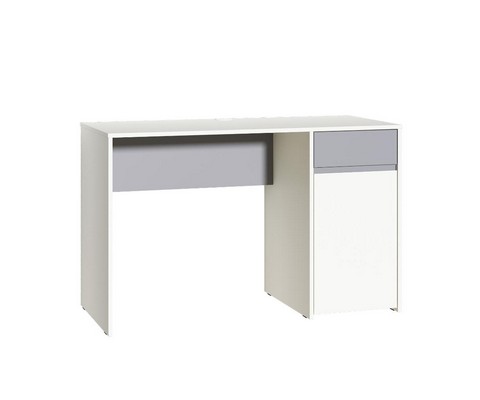Стол письменный Торонто 12.149 (белый PE шагрень, стальной серый)