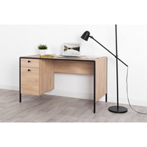 Стол письменный Брюс 12.157 (Battle rock FSC Santiago, ель карпатская, черный)