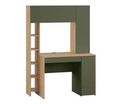 Стол компьютерный Комфорт 12.71 (гикори рокфорд, зеленый)