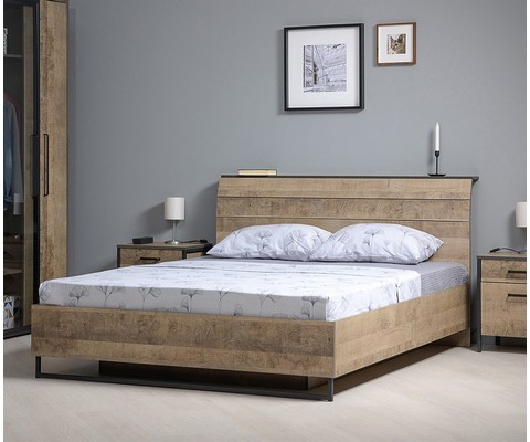 Кровать двуспальная с ортопедическим основанием Трувор 11.34 N (дуб гранж песочный, интра)