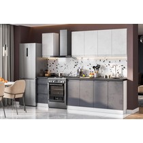 Кухонный гарнитур Вельвет 2 метра (белый/бетон/графит) без столешницы