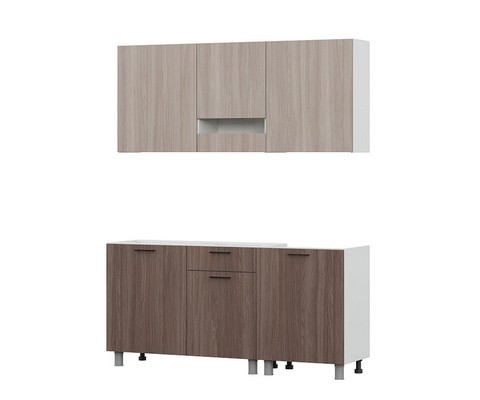 Готовая кухня Розалия (ясень шимо светлый/ясень шимо темный) без столешницы