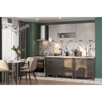 Готовая кухня Модус (белый/цемент светлый/камень темный) без столешницы